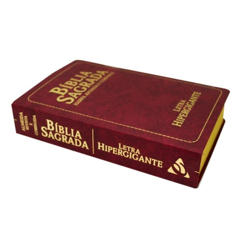 Bíblia Sagrada RC Letra Hipergigante Com Harpa E Corinhos Semiflexível Bordô