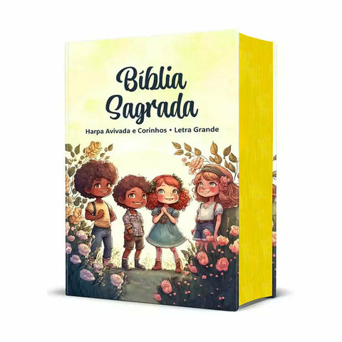 Bíblia Sagrada Infantil RC Letra Grande Com Harpa Avivada E Corinhos