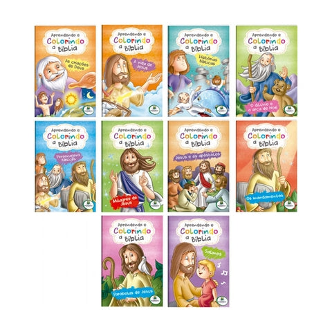 Aprendendo E Colorindo A Bíblia - Kit Com 10 Livros