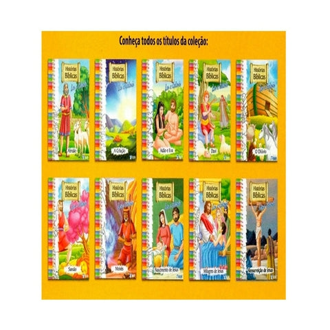 Histórias Bíblicas Para Ler E Colorir - Grande - Kit Com 10 Livros