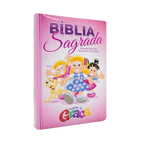 Bíblia Sagrada Turminha Da Graça Capa Rosa