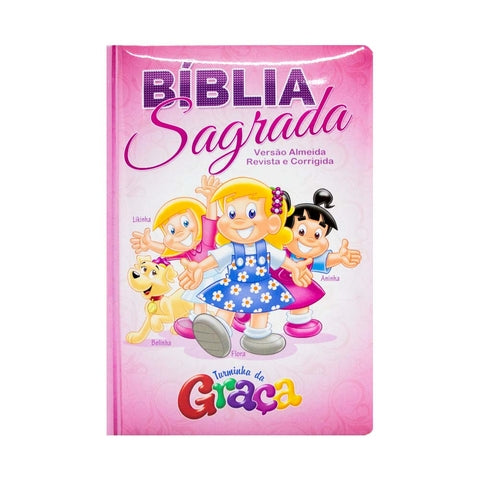 Bíblia Sagrada Turminha Da Graça Capa Rosa