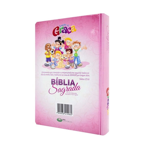 Bíblia Sagrada Turminha Da Graça Capa Rosa