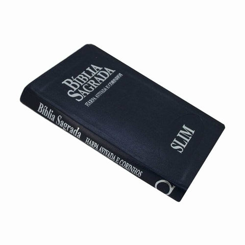 Bíblia Sagrada RC Slim Com Harpa e Corinhos Média Capa Zíper Azul